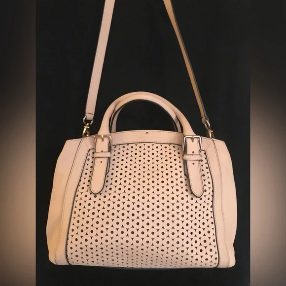 SALE❣️ Kate Spade Cream Laser Cut Leather Satchel - Picture 8 of 9